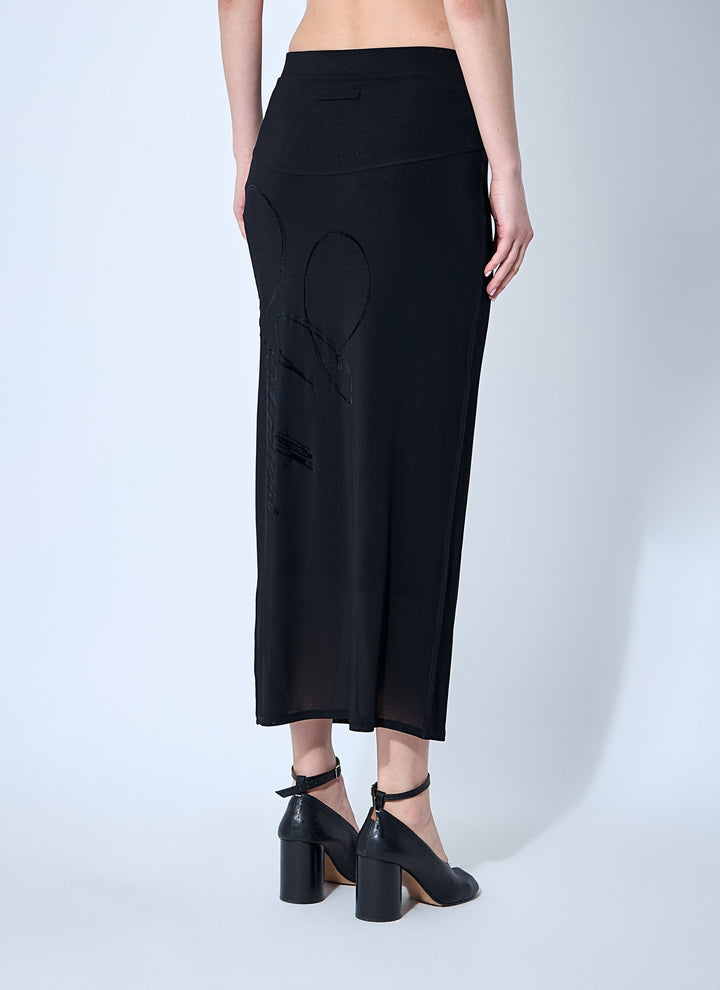 Jean Paul Gaultier Women Mesh Tattoo Midi Skirt