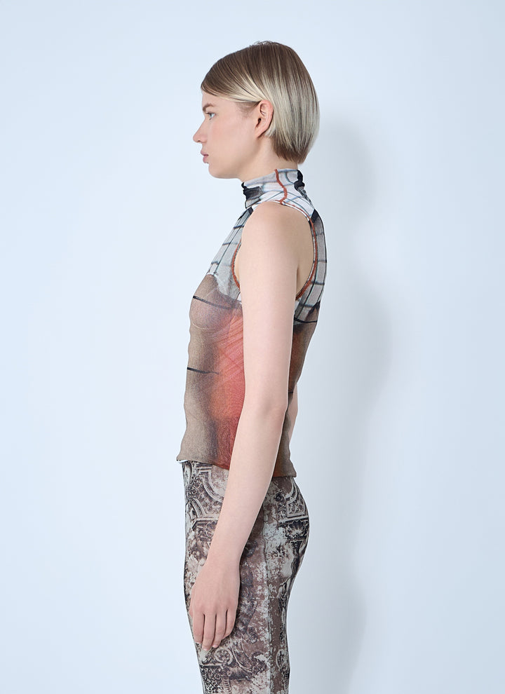 Jean Paul Gaultier Women Fire Mesh Tank Top