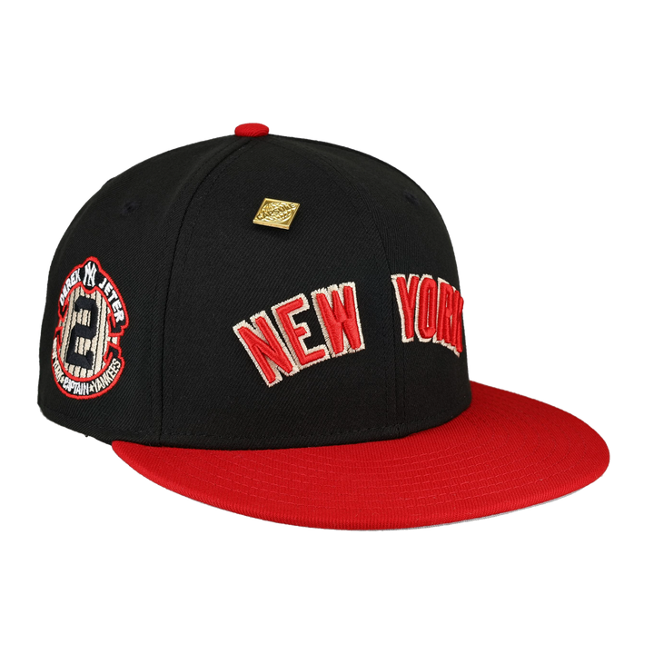 New York Yankees Derek Jeter Patch Script Logo 59fifty Fitted Hat