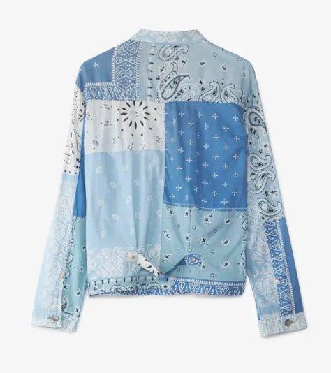 Kapital Patchwork Bandana-Print Cotton Jacket Blue