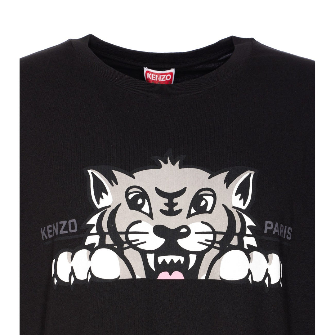 Kenzo Men Kenzo Happy Tiger Embroidered Oversize T-Shirt