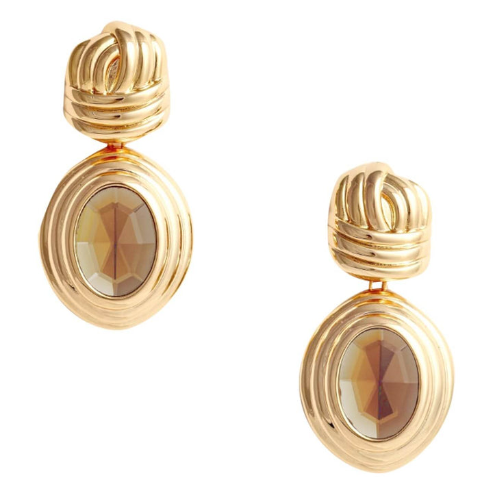 Self Portrait Women Knot Tiered Amber Earrings