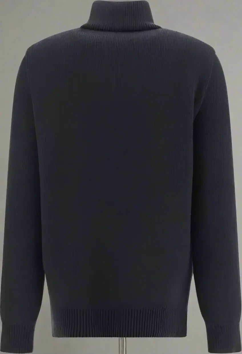 Black turtleneck sweater on a white background