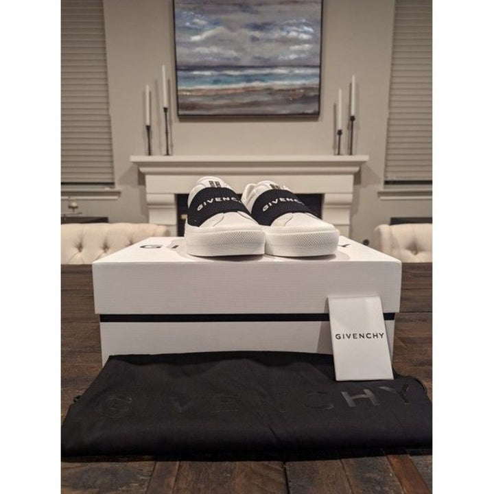 Givenchy Women White Webbing Low-Top Sneakers