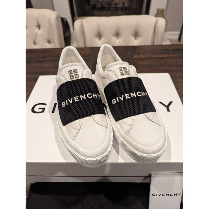 Givenchy Women White Webbing Low-Top Sneakers