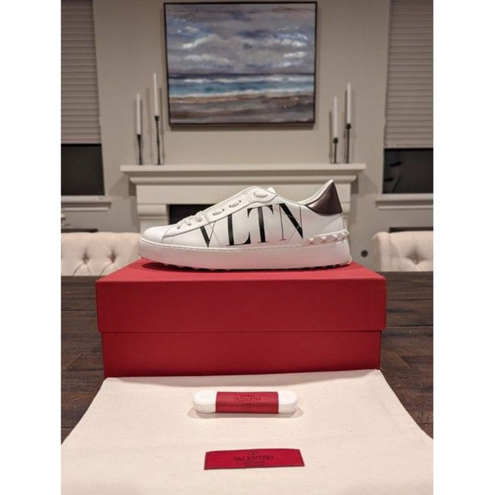 Valentino Garavani Women White/ Black Garavani Vltn Open Sneakers