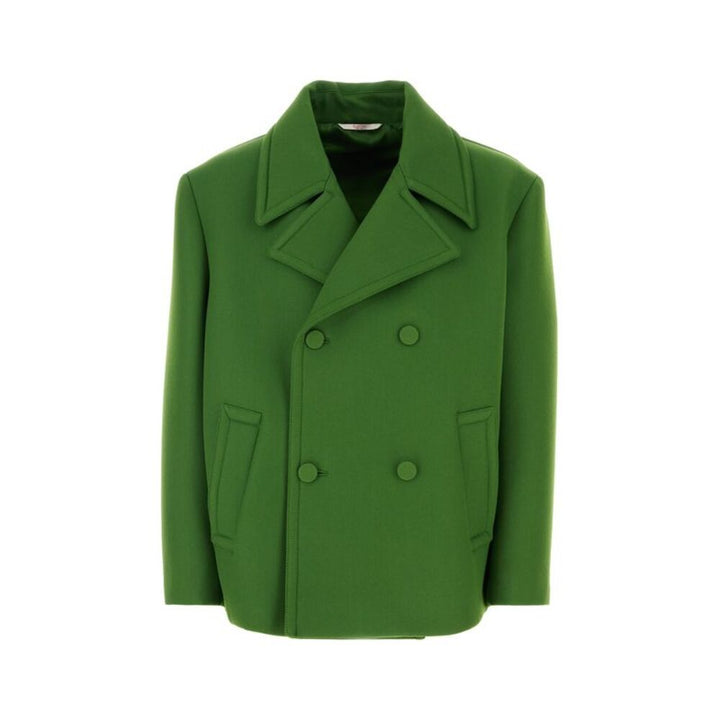 Valentino Garavani Men Double-Breasted Long-Sleeved Peacoat