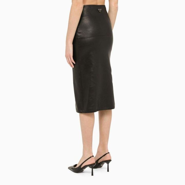Prada Women Sheath Skirt In Leather