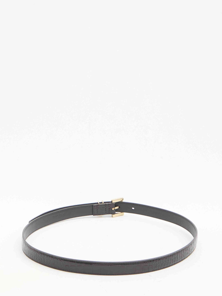 Saint Laurent Women Cassandre Thin Belt