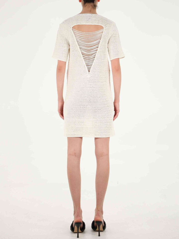 Bottega Veneta Women Crochet White Dress