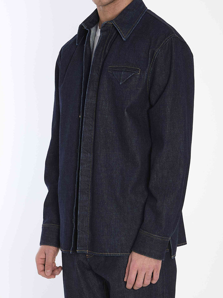 Bottega Veneta Men Indigo Denim Shirt