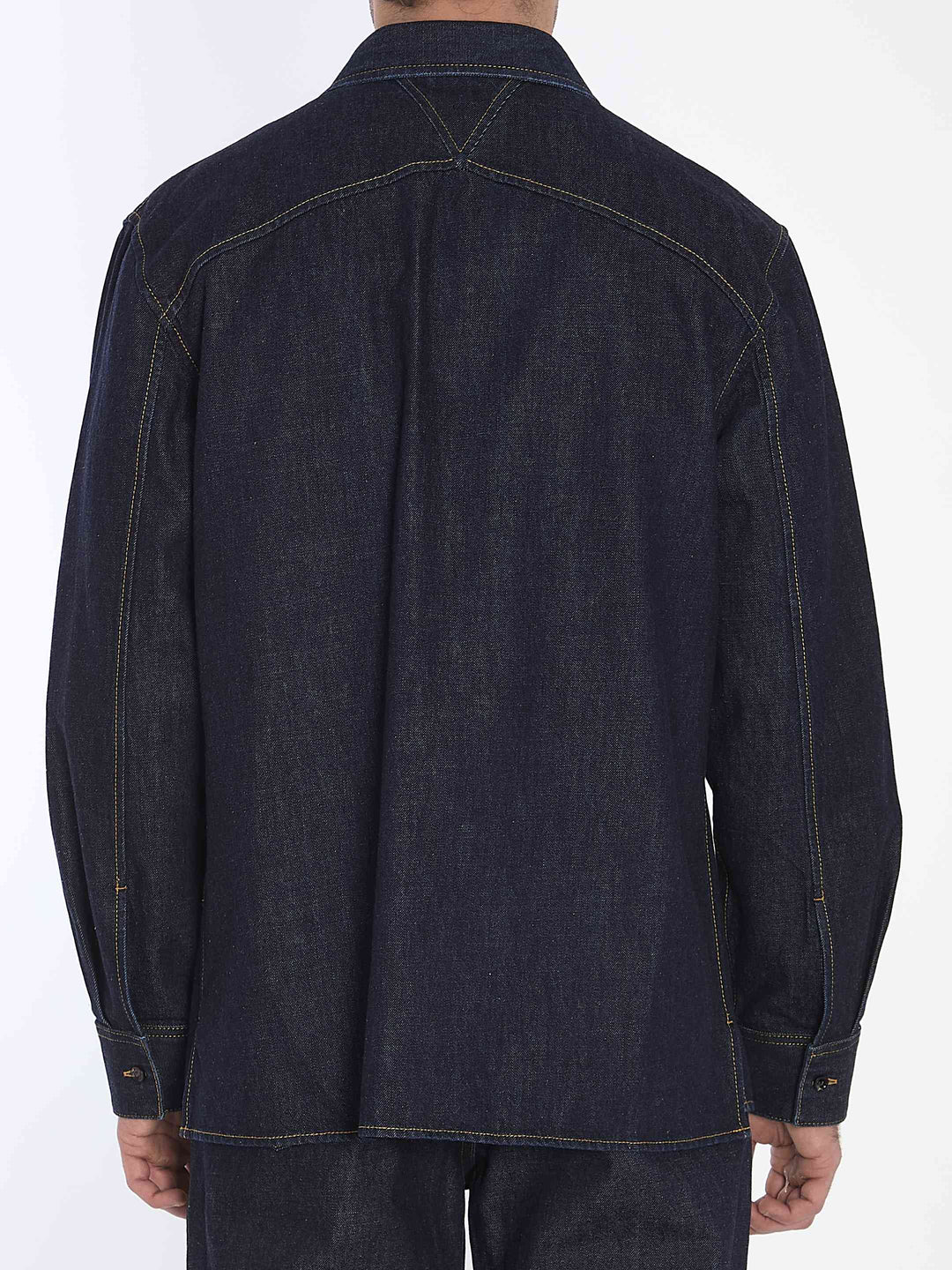 Bottega Veneta Men Indigo Denim Shirt