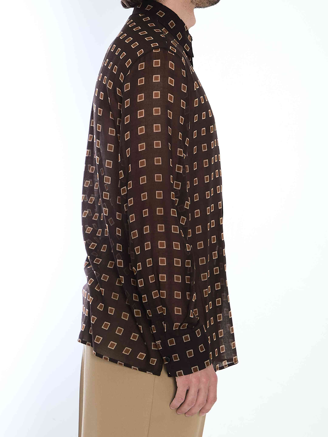 Saint Laurent Men Shirt With Geometric Pattern