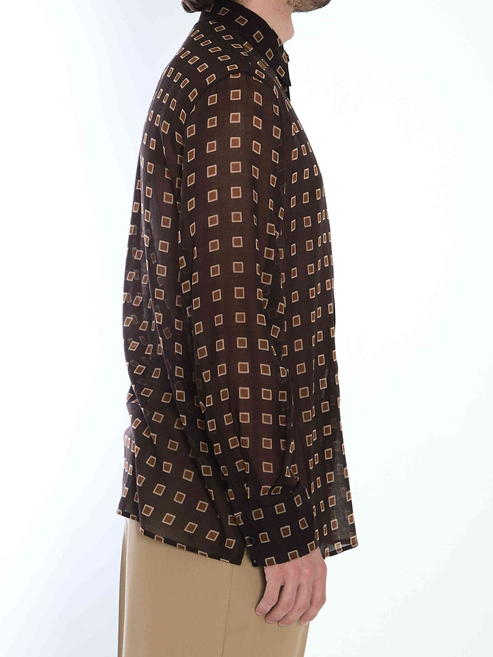 Saint Laurent Men Shirt With Geometric Pattern