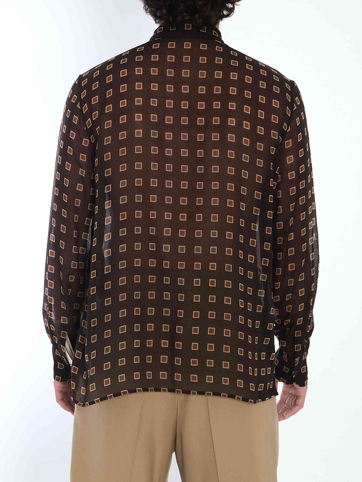 Saint Laurent Men Shirt With Geometric Pattern