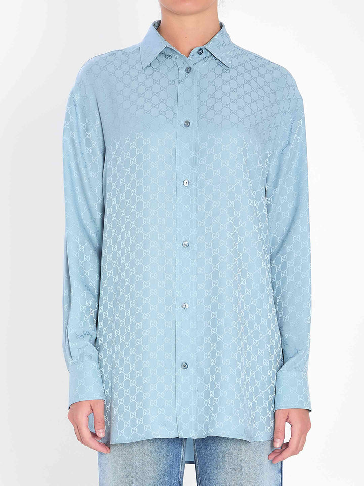 Gucci Women Shirts Light Blue