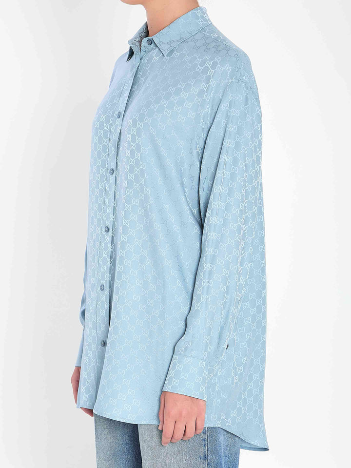 Gucci Women Shirts Light Blue