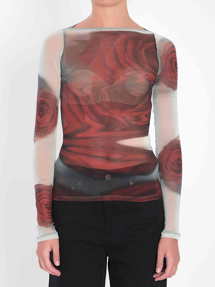 Jean Paul Gaultier Women Blurry Roses Top