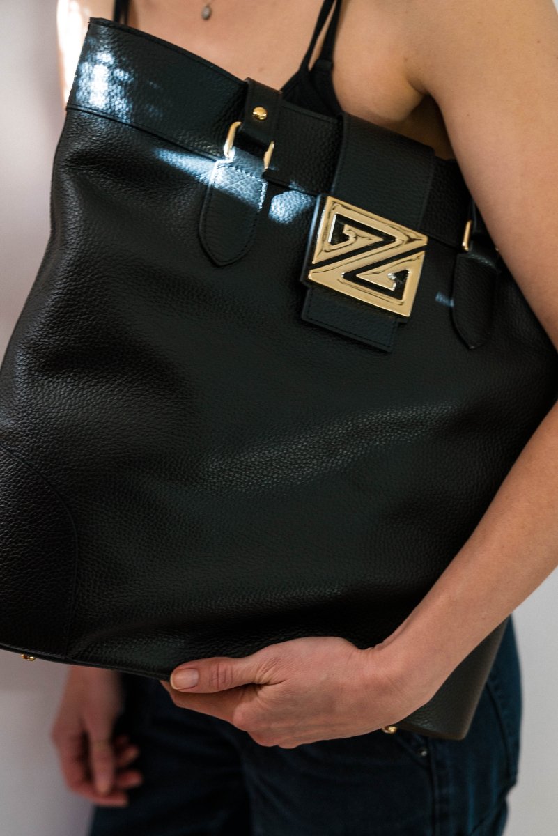 Zoey Bag - Leather Tote Bag for Work & Travel – Italian Genuine Leather - Made in Italy