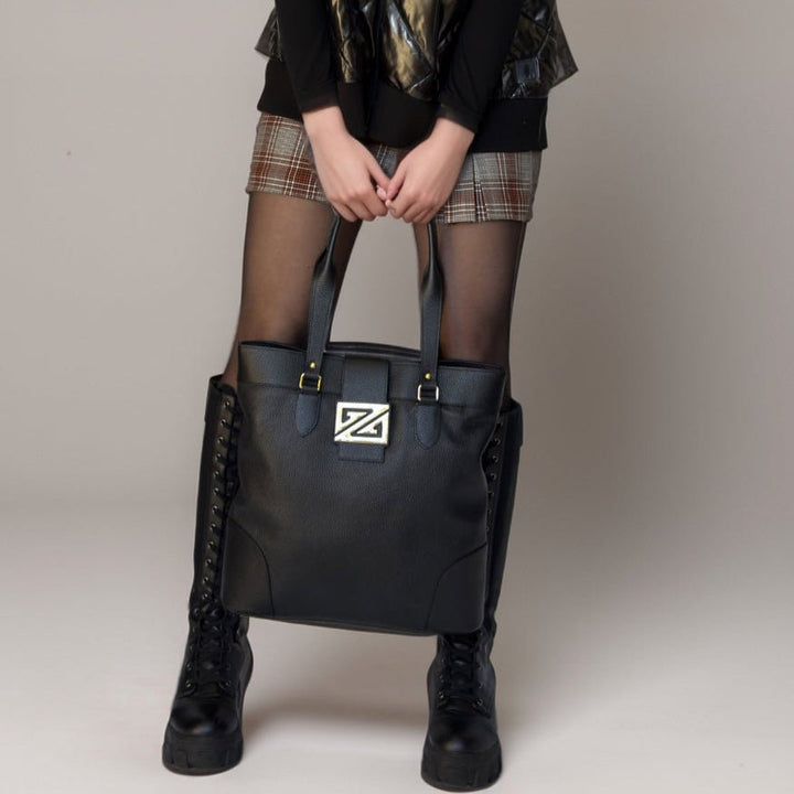 Zoey Bag - Leather Tote Bag for Work & Travel – Italian Genuine Leather - Made in Italy