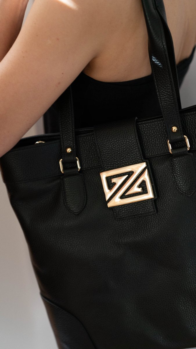 Zoey Bag - Leather Tote Bag for Work & Travel – Italian Genuine Leather - Made in Italy