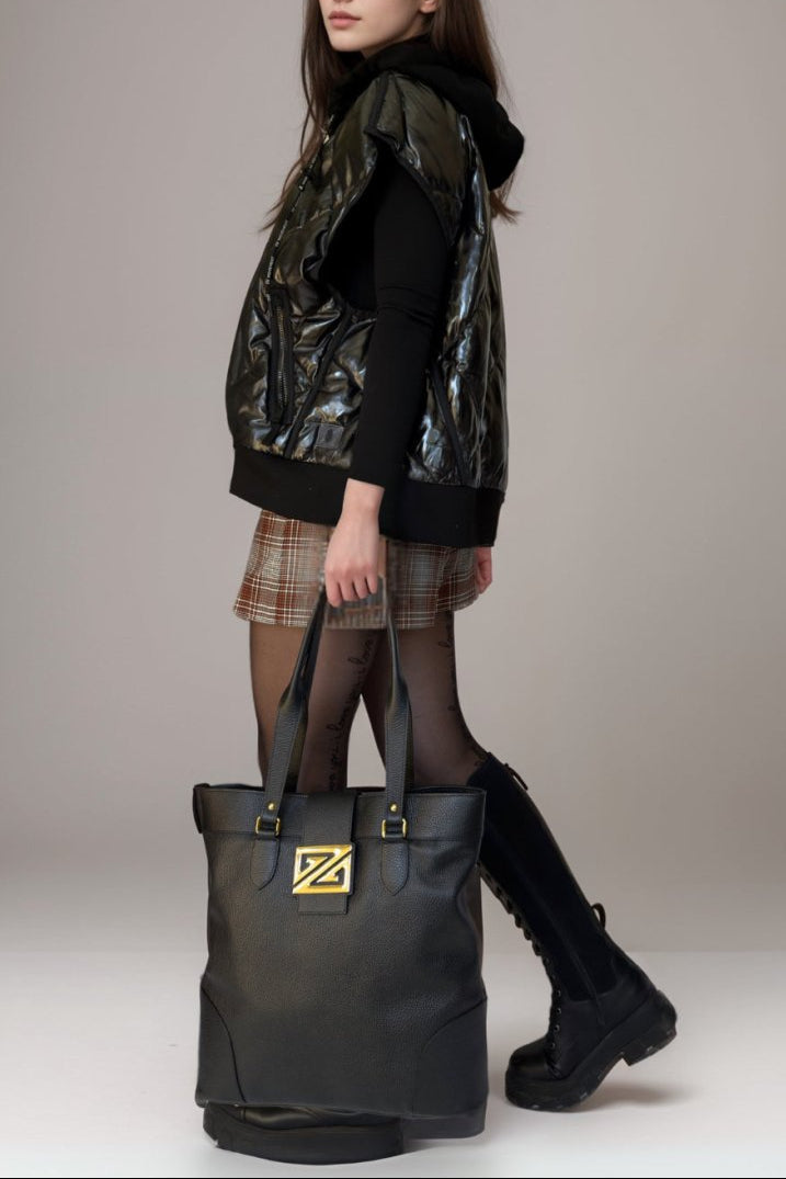 Zoey Bag - Leather Tote Bag for Work & Travel – Italian Genuine Leather - Made in Italy
