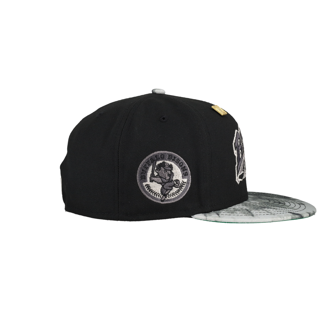 Buffalo Bisons Liquid Metal Swinging Bison Patch 59Fifty Fitted Hat