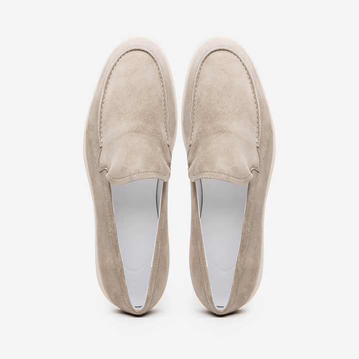 16-621-BON LIVORNO Sueded Italian Goatskin Loafer Bone