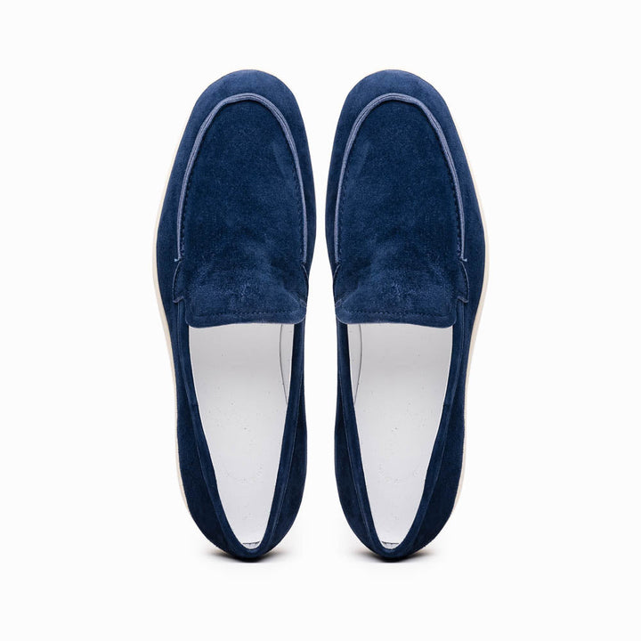 16-621-NVY LIVORNO Sueded Italian Goatskin Loafer Navy