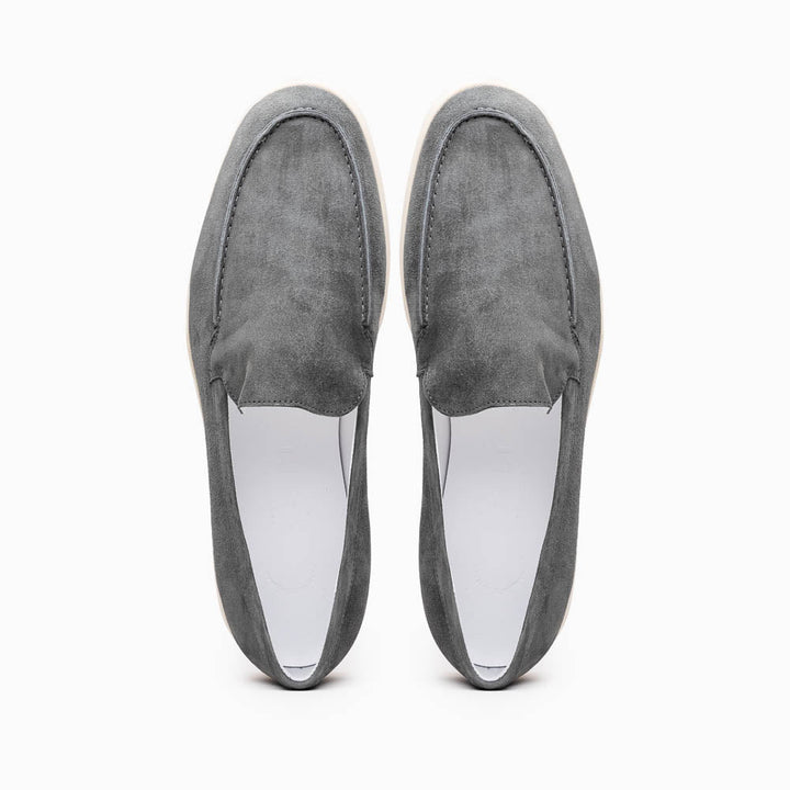 16-621-GRY LIVORNO Sueded Italian Goatskin Loafer Grey