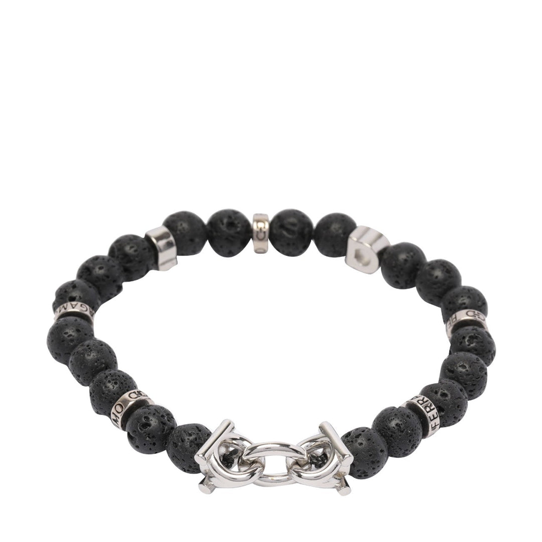 Ferragamo Men Logo Beads Bracelet