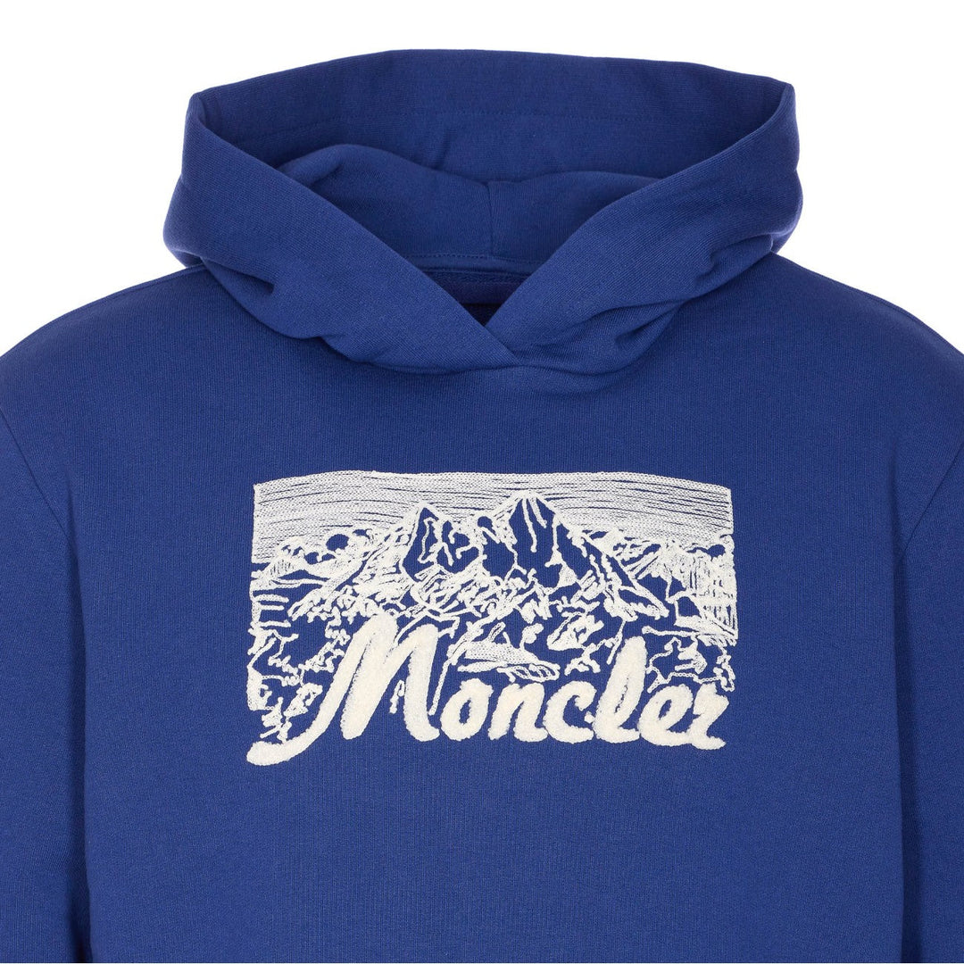 Moncler Men Logo Hoodie With Mountain Print