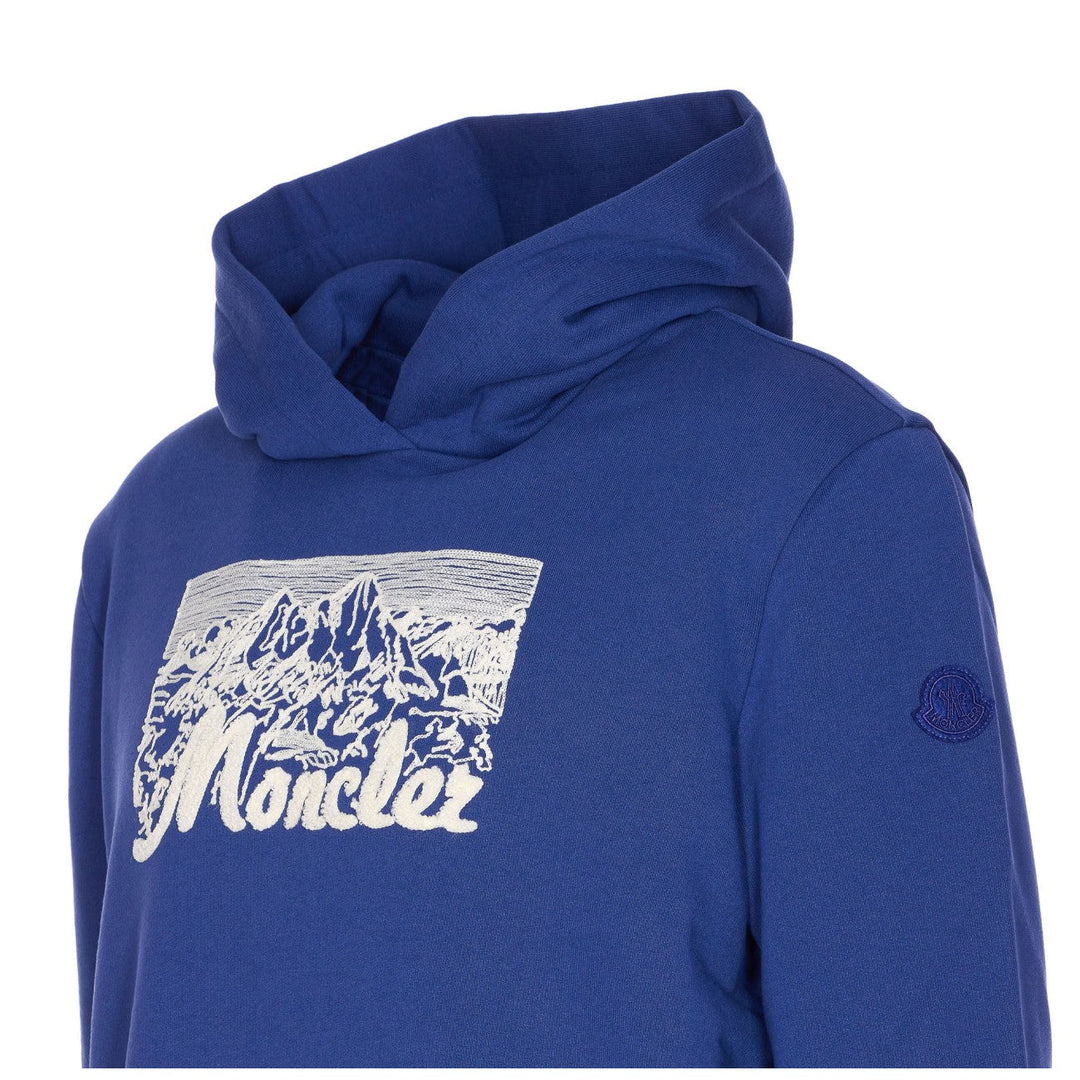 Moncler Men Logo Hoodie With Mountain Print