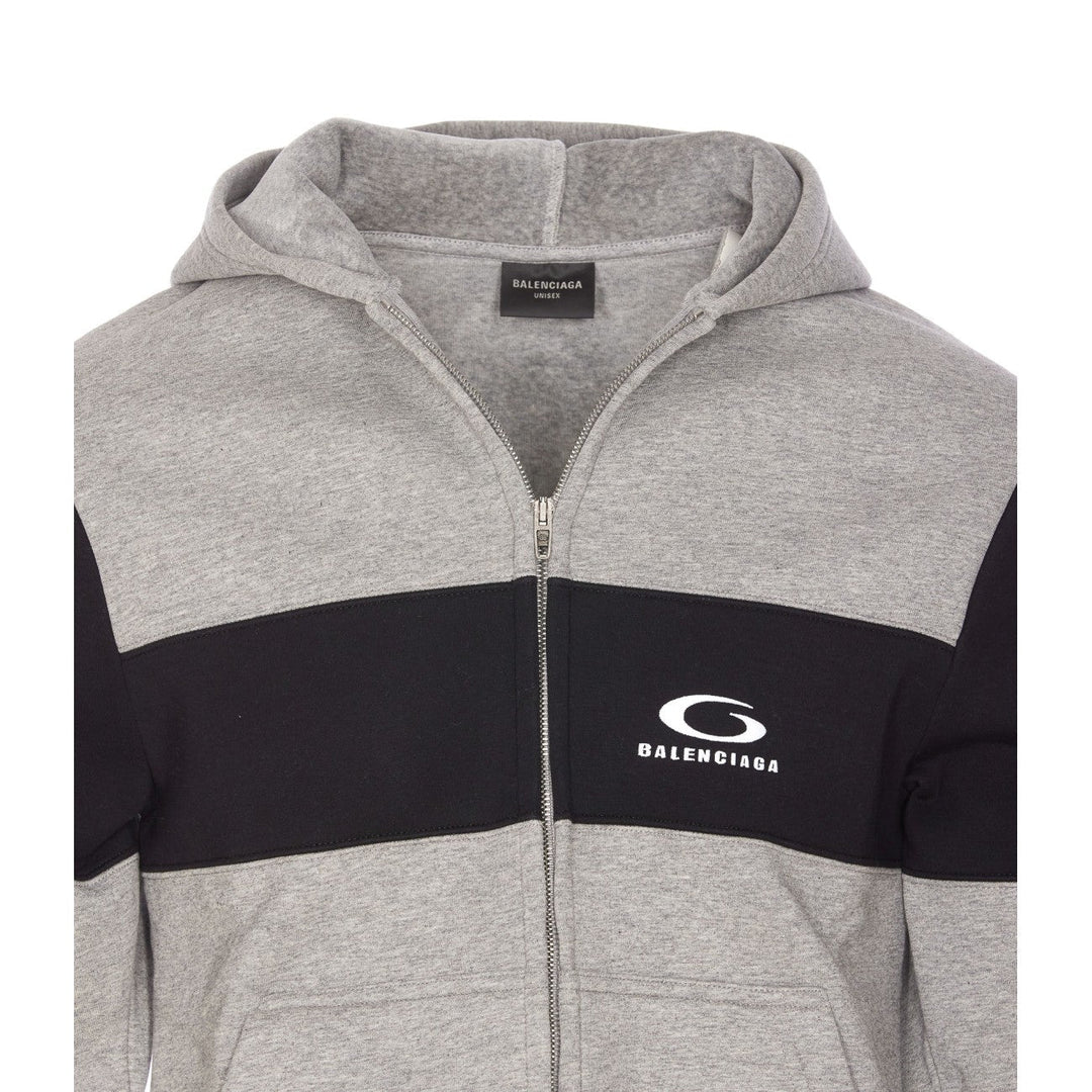 Balenciaga Men Loop Sports Icon Logo Zip Hoodie