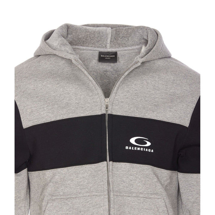 Balenciaga Men Loop Sports Icon Logo Zip Hoodie