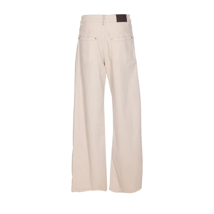 Brunello Cucinelli Women Loose Barrel Denim Pants With Monile