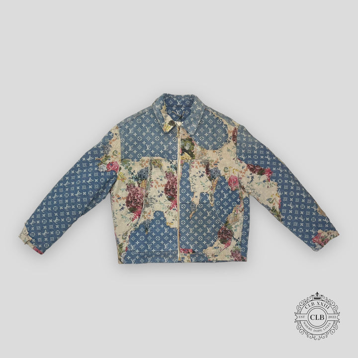 LOUIS VUITTON DESTROYED WORKWEAR DENIM JACKET - BLUE