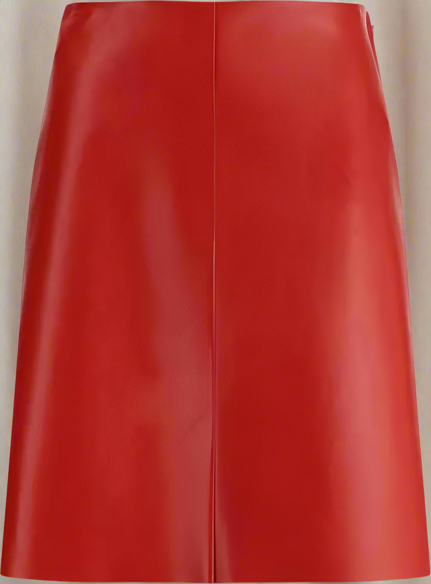 Red leather skirt