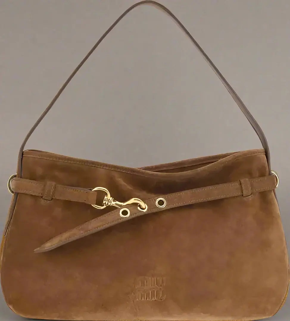 MIU MIU Aventure brown Suede Shoulder Bag