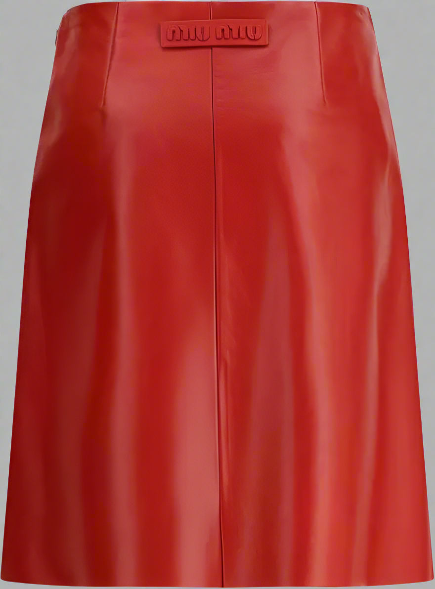 Red MIU MIU embroidered skirt