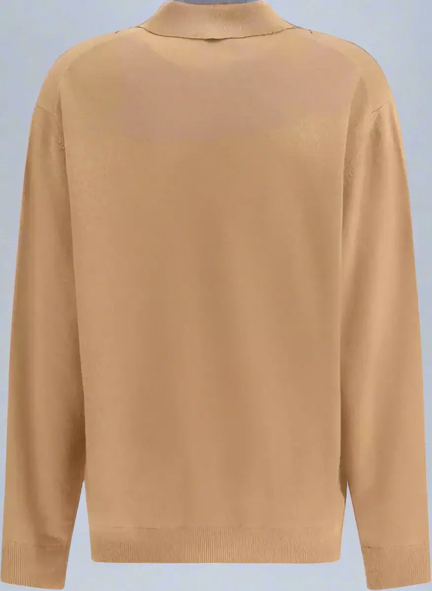 Beige long-sleeve shirt on a white background