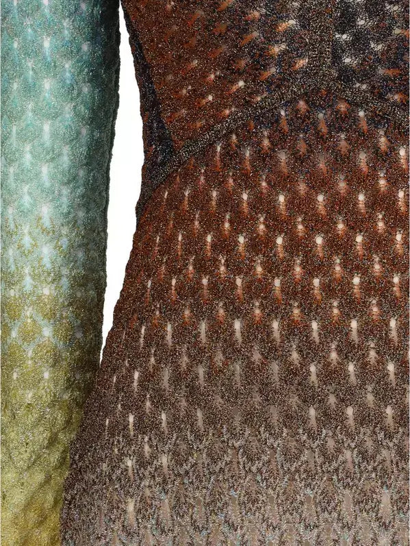 MISSONI multicolor Lurex long Dress made in Italy
