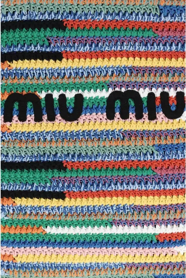 MIU MIU Multicolor Crochet Tote Bag