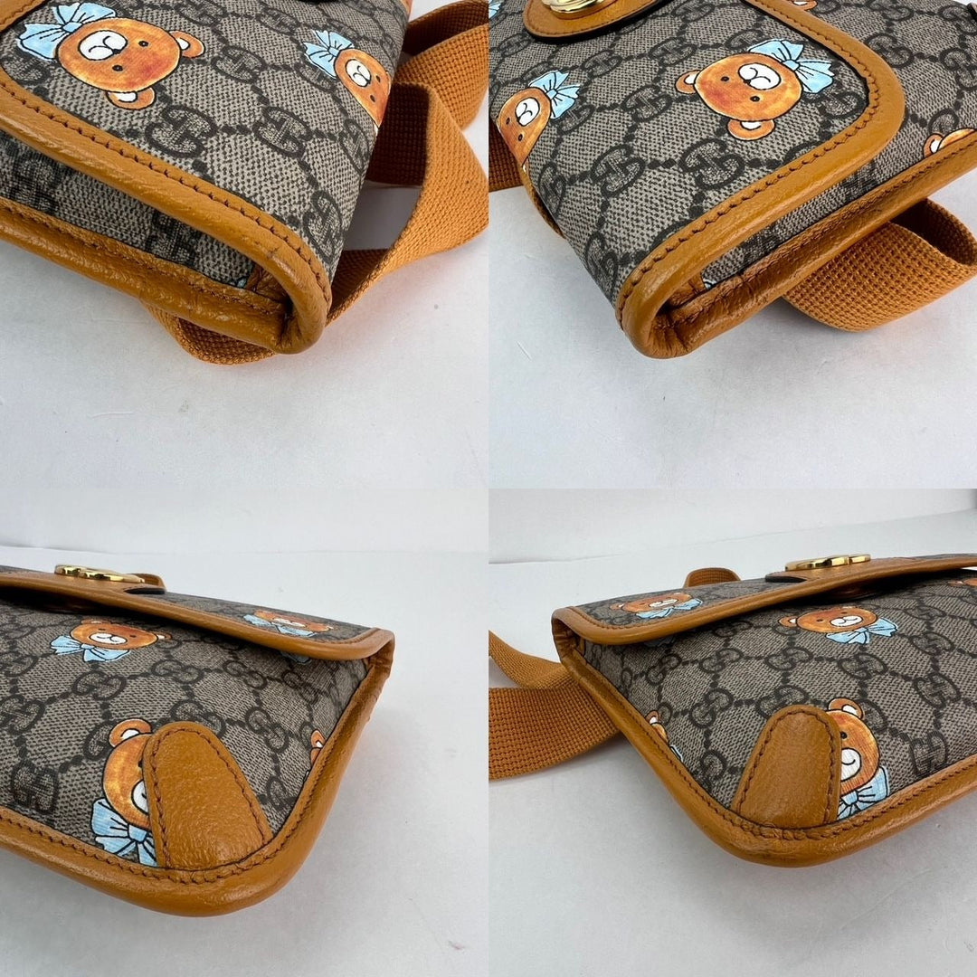 Gucci XKai GG Supreme Slim Vintage Sun Oil Bear Belt Sling Bag
