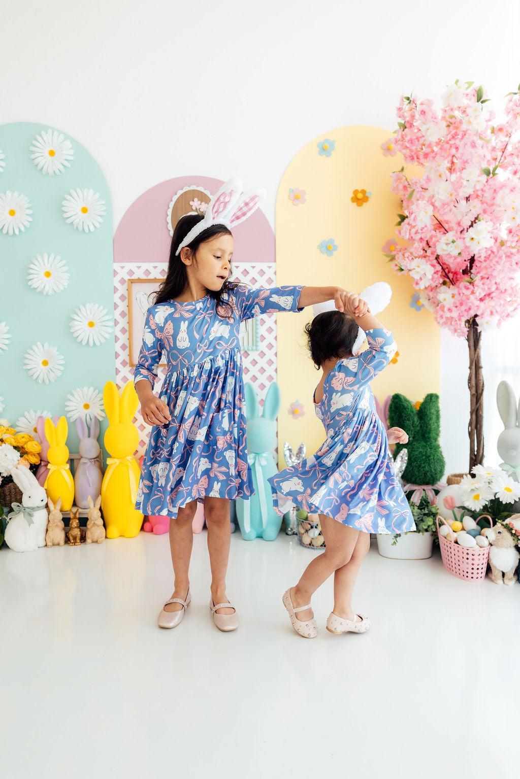 Hop, Skip &amp; Twirl 3/4 Sleeve Pocket Twirl Dress