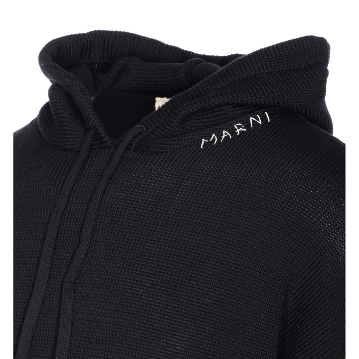 Marni Men Marni Symbol Embroidered Logo Hooded Sweater