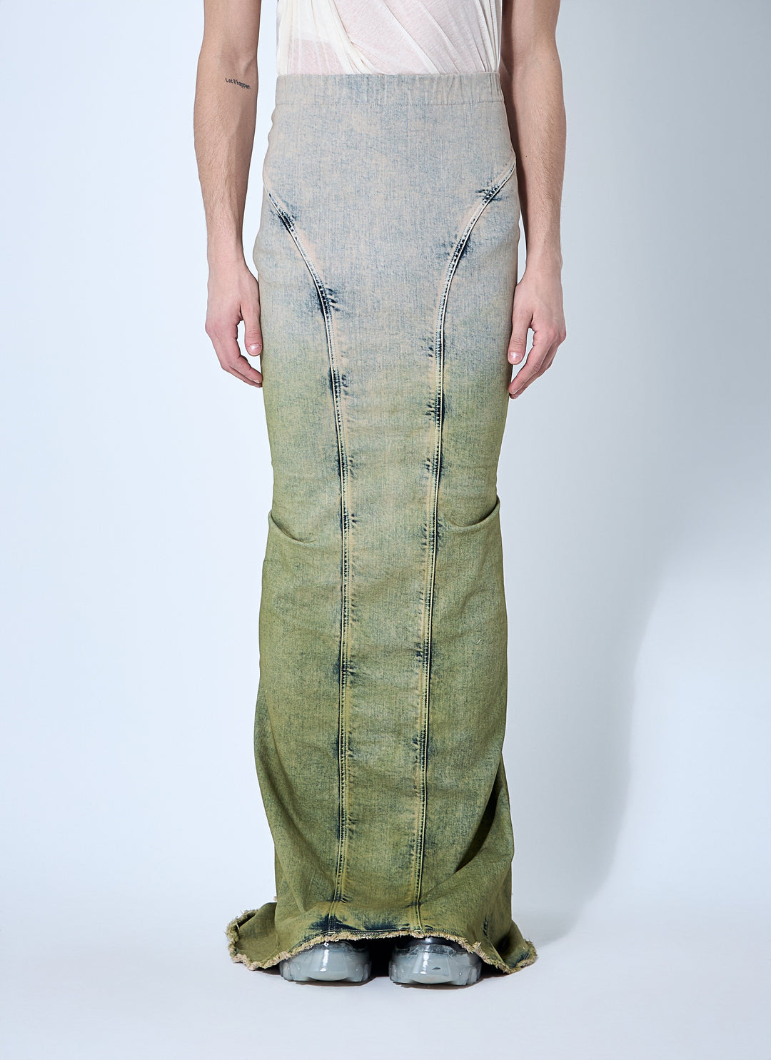 Moncler X Rick Owens Men Acid Degrade Al Maxi Skirt