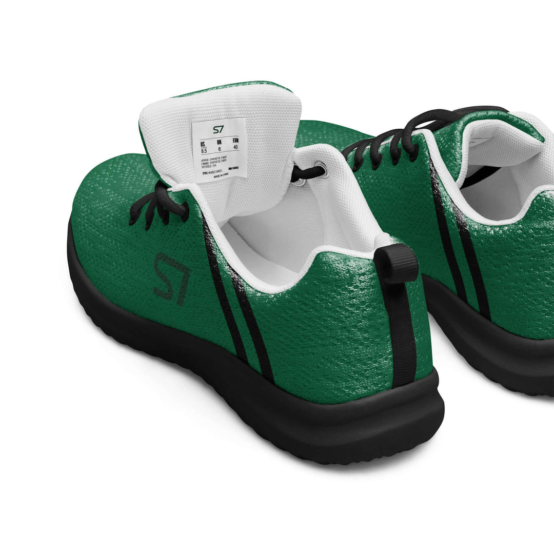 Pair: Pair of S7 jewel-green athletic sneakers with black laces and tonal forest-green branding.
