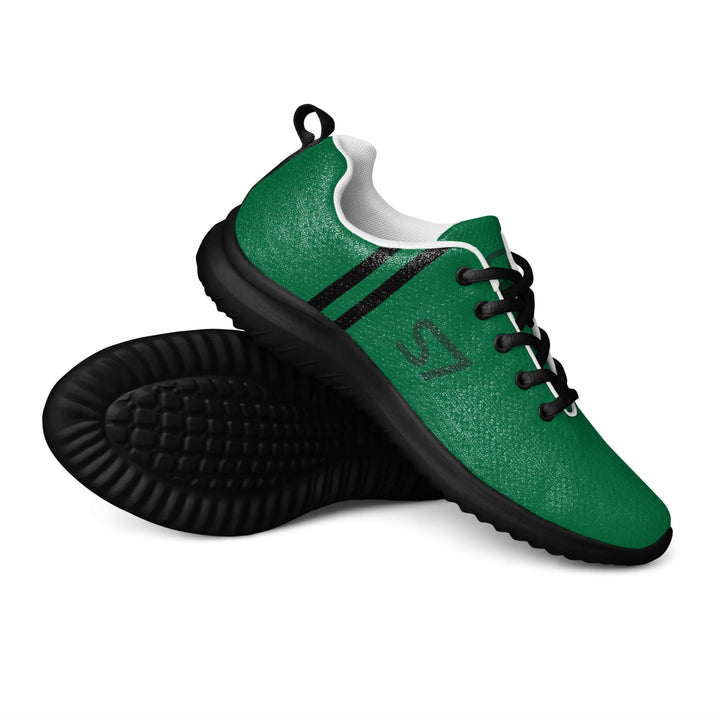 Pair: Pair of S7 jewel-green athletic sneakers with black laces and tonal forest-green branding.