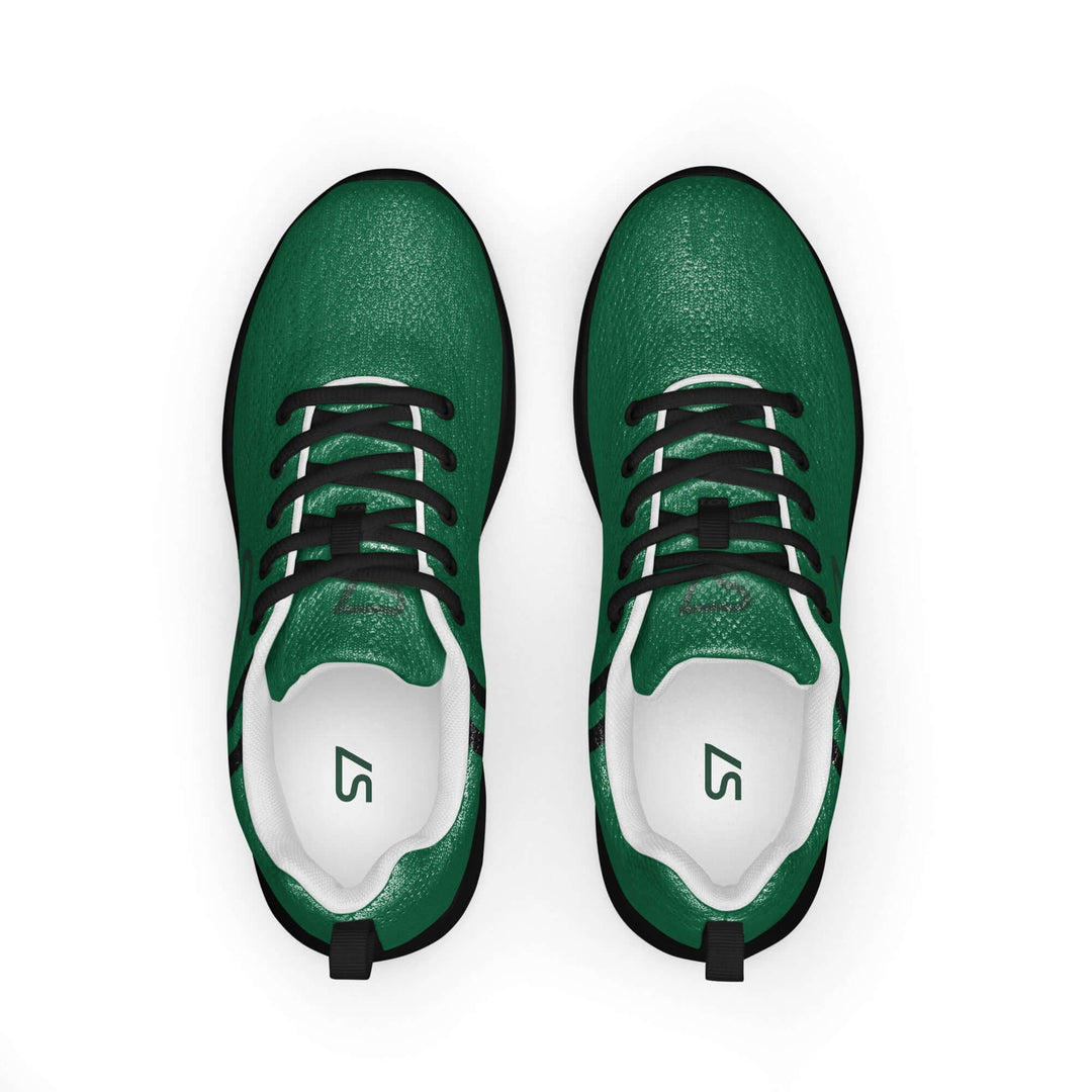 Pair: Pair of S7 jewel-green athletic sneakers with black laces and tonal forest-green branding.